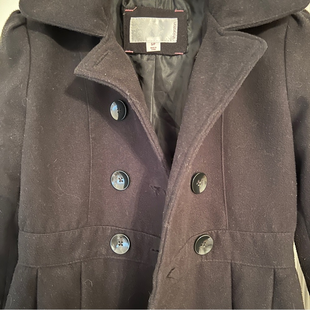 Xhilaration Black Pea Coat with Flared Skirt - Picture 2 of 7